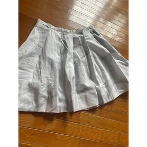 GAP Skirt Womens Sz 10 White Pleated Schoolgirl Silk‎ Blend Side Pocket NWT